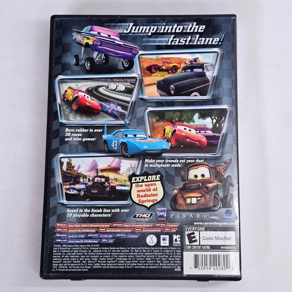 Disney Pixar Cars PC Mac Game THQ Target Exclusive 2-Disc Set Lightning McQueen‎